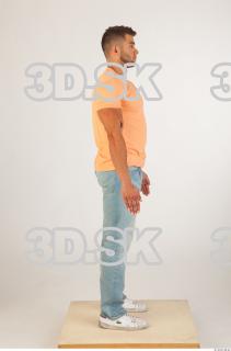 Whole body orange tshirt light blue jeans of Harold 0007